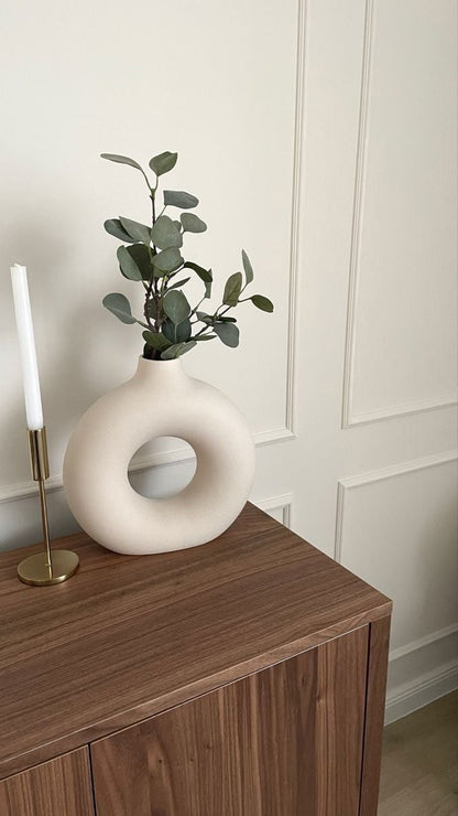 FLORERO ANILLO BLANCO Minimalista